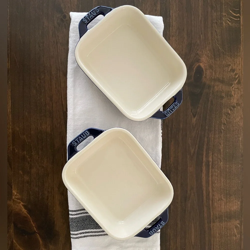 Staub Dark Blue Rectangular Baking Dishes